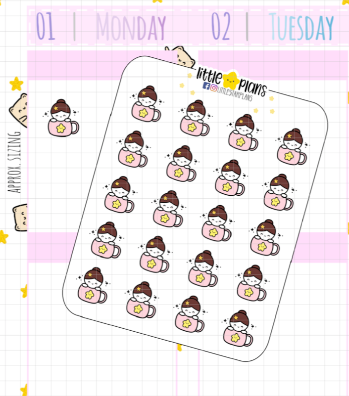 Cute Hand Drawn Character Winking Emotion Planner Stickers