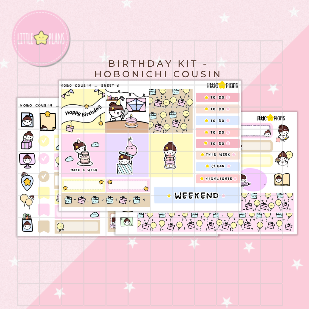 Mimi Happy Birthday Kit (Fits Hobonichi Cousin)