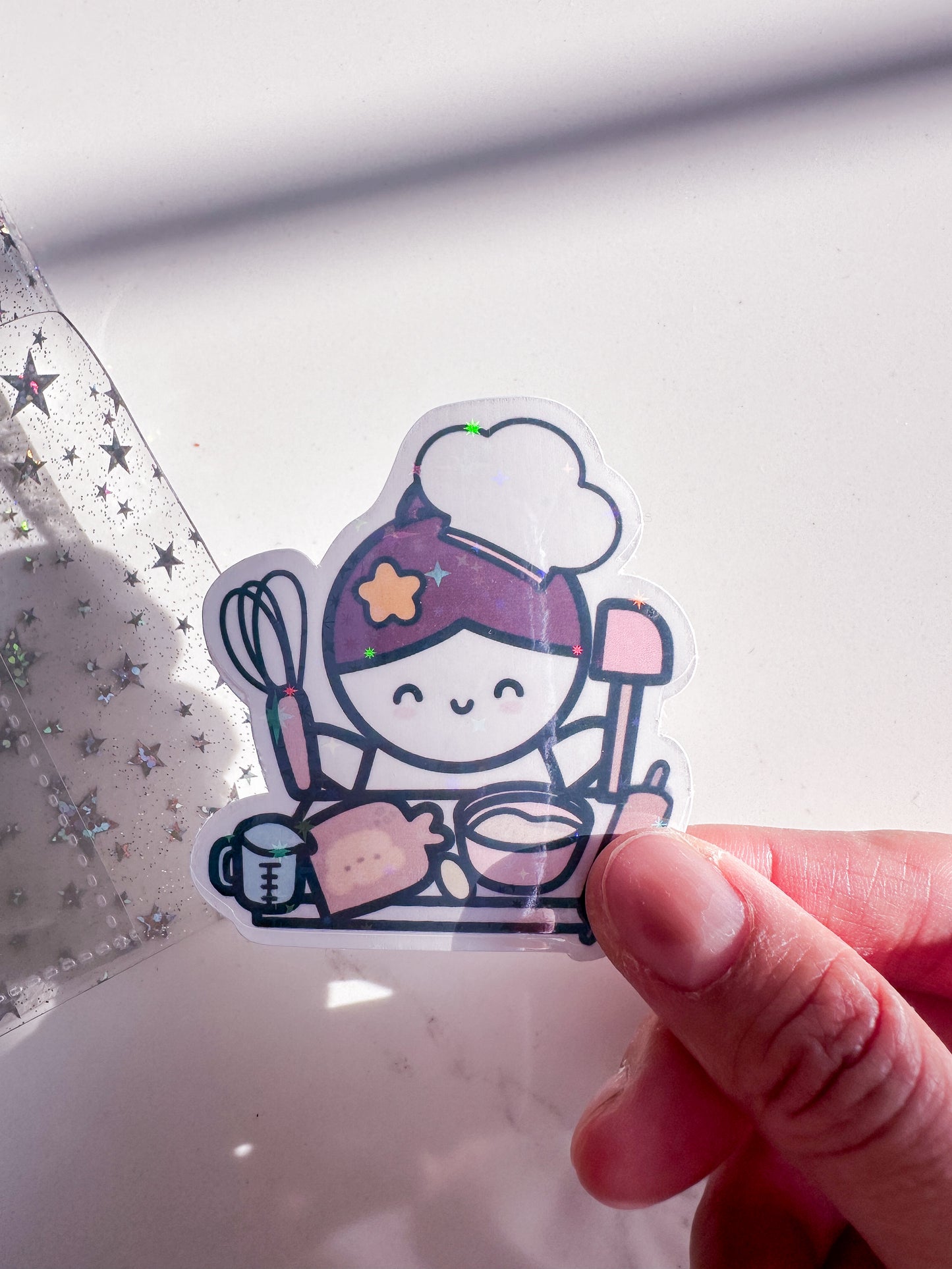 Mimi Baking Enthusiast Sparkly Vinyl Die Cut Sticker