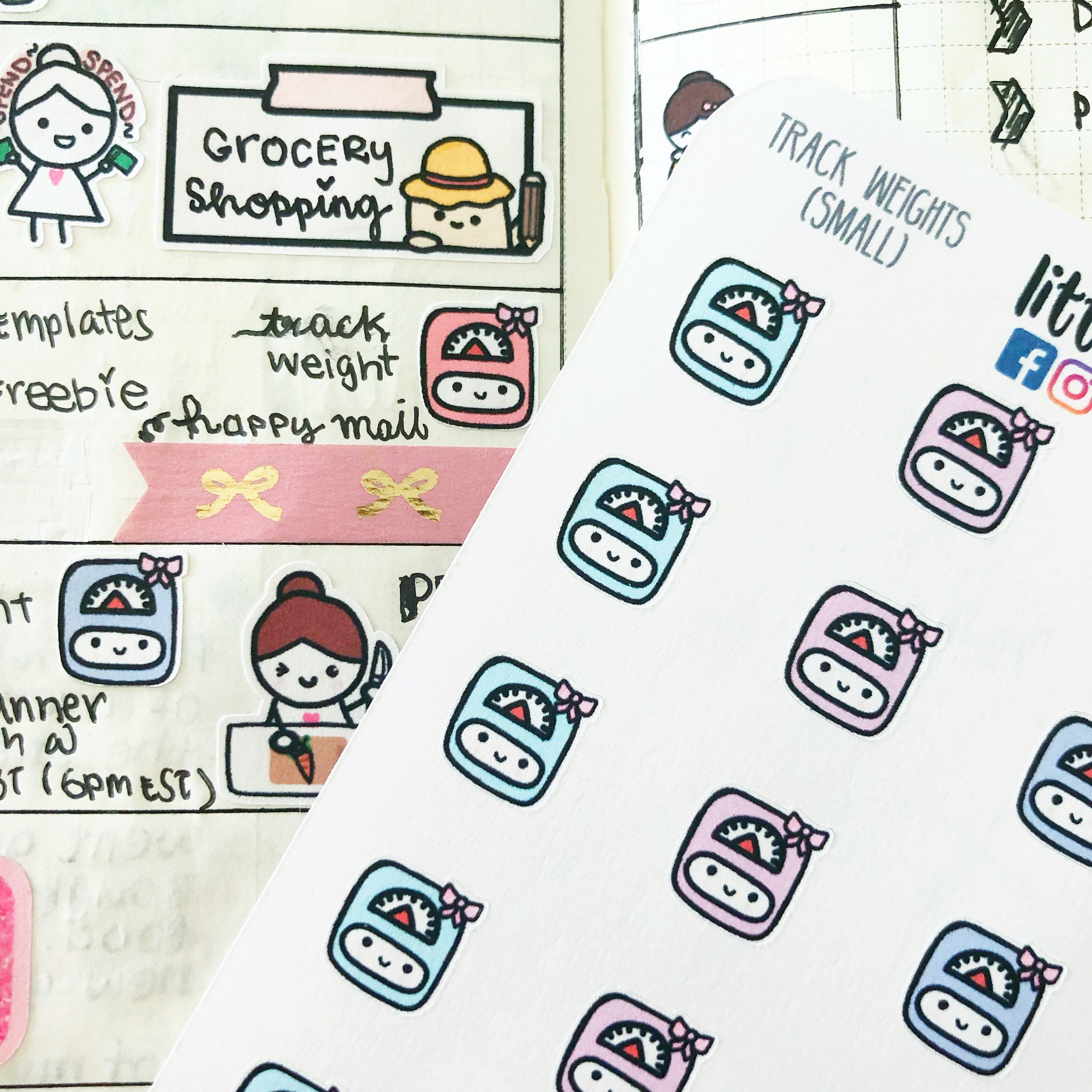 Cute Character Planner Stickers, Journal Stickers, Bujo 2024 Stickers, Set #295